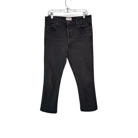 Agolde Womens Black/Gray High-Rise Straight Leg Jeans Size 31 - Picture 1 of 6